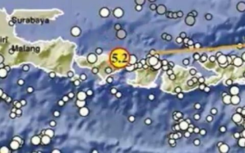 印尼东巴厘岛发生5.2级地震