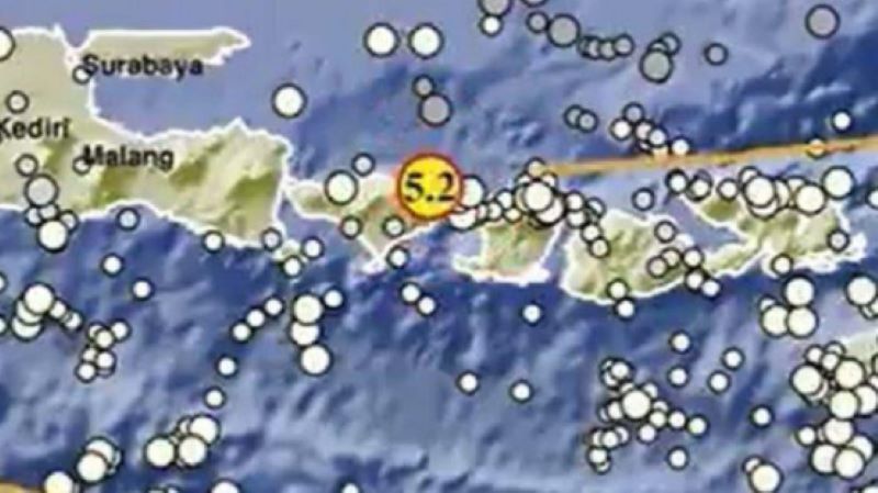 印尼东巴厘岛发生5.2级地震