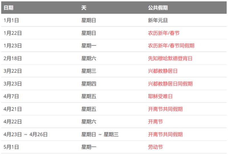 印尼2023年的节假日有哪些？