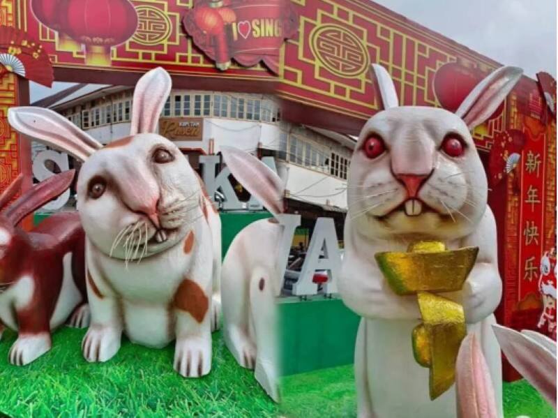 西加里曼丹兔年吉祥物面目狰狞吓坏民众