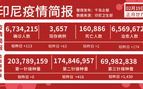 20230219印尼最新确诊消息，新增113例