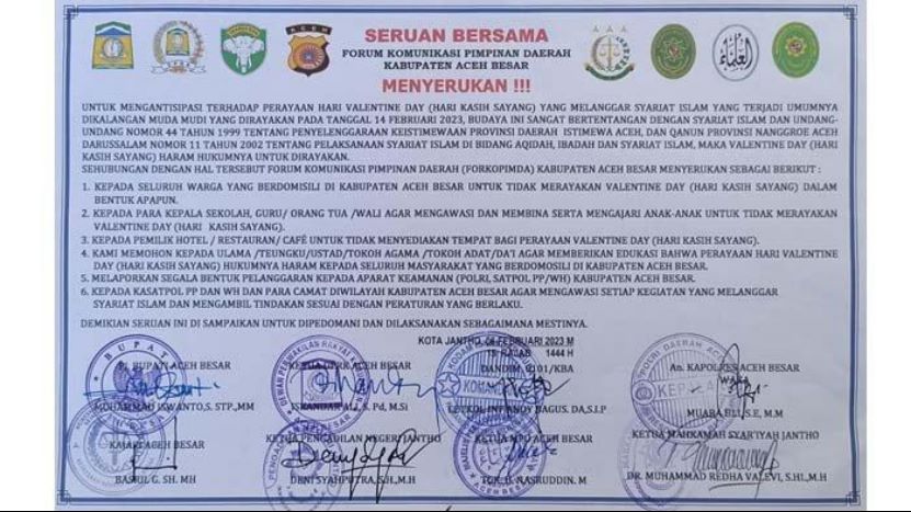 印尼庆祝情人节有可能遭受牢狱之灾?