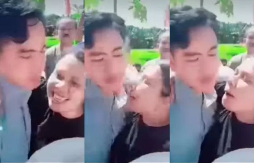 印尼年轻副总统竟被大妈当众强吻