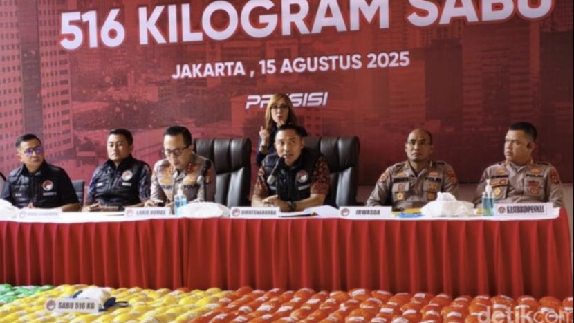 雅加达警方缴获来自中国的516公斤冰毒