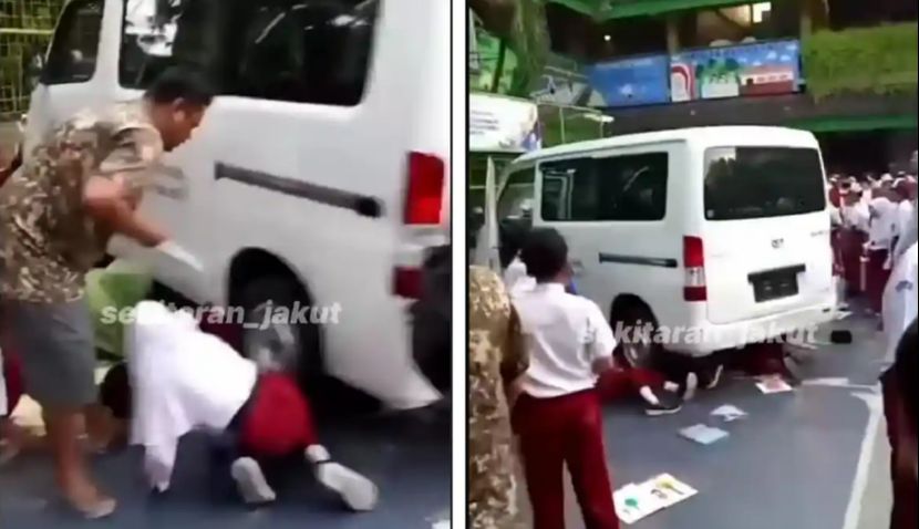 一货车冲入雅加达小学冲撞数十人